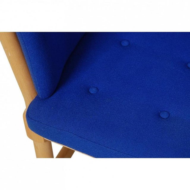 Spoke Back Sofa in Blue Fabric by Børge Mogensen, 1990s For Sale - Image 10 of 18