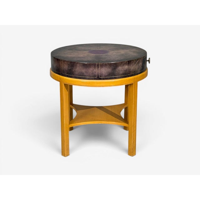 Tommi Parzinger, Nightstands, Bleached Mahogany, Leather, Usa, 1930s For Sale - Image 13 of 14