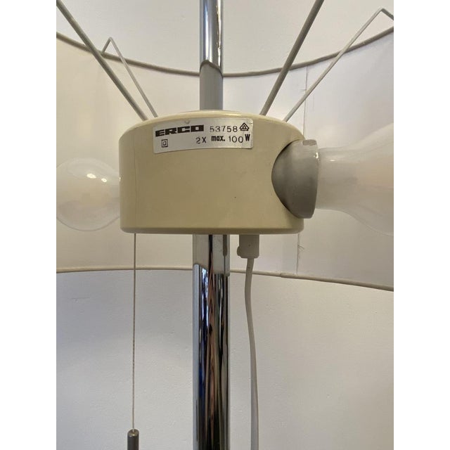 Vintage Floor Lamp with Fabric Shade from Erco, Germany, 1960s For Sale - Image 4 of 15