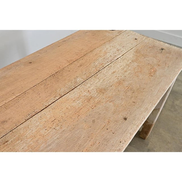 Wood English 19th Century Limed Beech Prep Table For Sale - Image 7 of 15