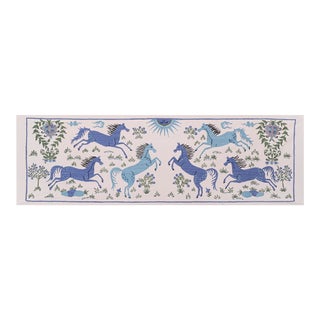 Suzani Horse Pictorial Wall Decor 1'8'' X 4'11'' For Sale