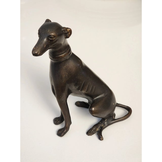 Late 20th Century Bronze Italian Greyhound Whippet Pinscher Dog Statue Figurine For Sale In New York - Image 6 of 13