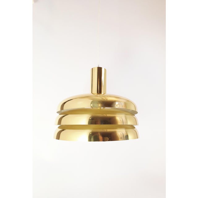 Elegant brass pendant light, model t-724, designed by hans-agne jakobsson for hans-agne jakobsson ab markaryd, sweden in...