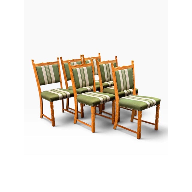 Set of Six Danish Oak Dining Chairs by Henning Kjærnulf For Sale - Image 6 of 16