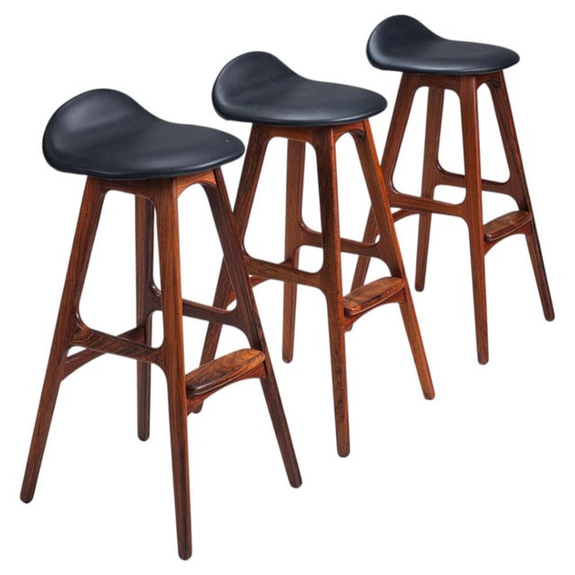 OD61 Bar Stools in Santos Rosewood by Erik Buck for Oddense, Denmark, 1965, Set of 3 For Sale - Image 12 of 12