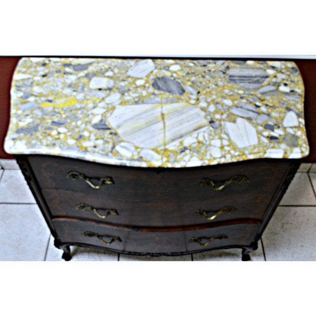 Late 19th Century Antique French Marble Top Chest of Drawers For Sale - Image 5 of 8