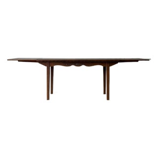 Oak Extendable Dining Table With Two Pull-Out Leaves Vintage Mid-Century Modern 1970s For Sale