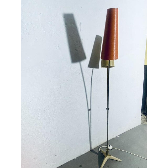 Mid-Century Floor Lamp in Brass with Fiberglass Shades attributed to Cosack, 1950s For Sale - Image 9 of 18