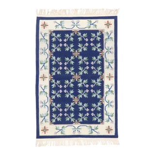 Vintage Floral Kilim Rug, 04'03 X 06'03 For Sale