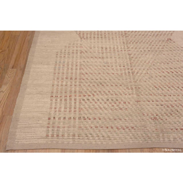 Nazmiyal Collection Contemporary Tribal Rustic Handmade Wool Pile Modern Area Rug For Sale - Image 4 of 6