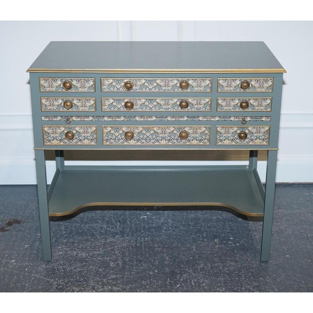 Eucalyptus Green & Gold Console Table Sideboard Strawberry Thief from William Morris For Sale - Image 5 of 17