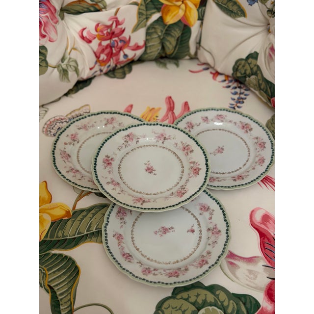 1940s Vintage Floral Plates - Set of Four For Sale - Image 5 of 6