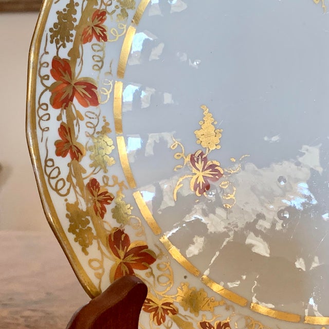 Ceramic English Derby Grape Vine Pattern Porcelain Plates, Ca. 1810 - A Pair For Sale - Image 7 of 16