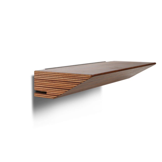 Mid-Century Teak Mirror with Shelf from De Coene, Belgium, 1960s, Set of 2 For Sale - Image 4 of 16