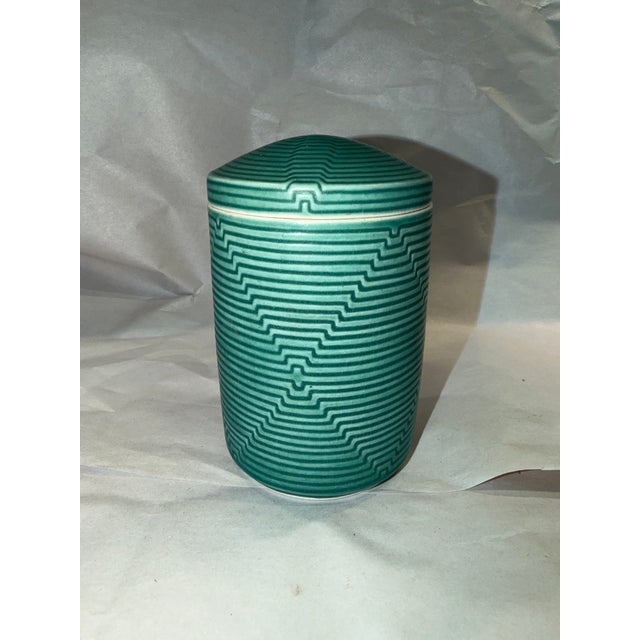 Green Nichibei Potters, Japanese American Contemporary Lidded Pottery Jar For Sale - Image 8 of 10