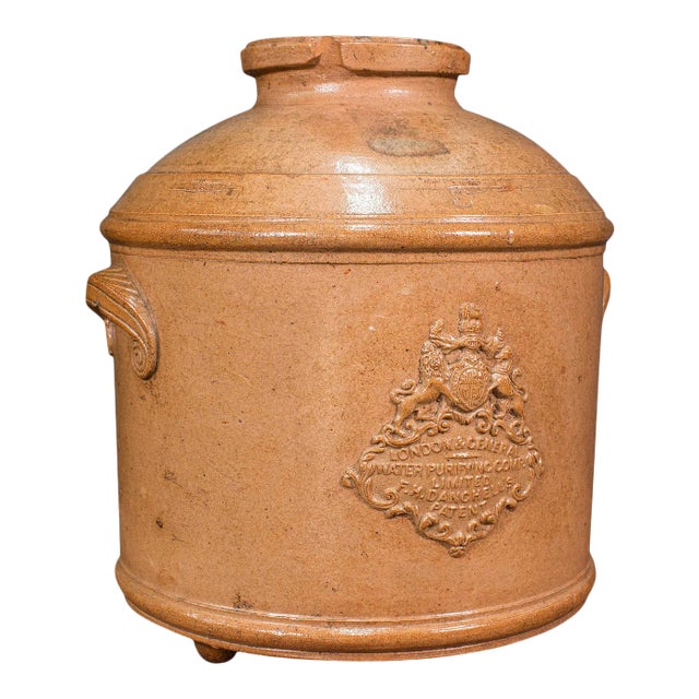 1870s Antique Victorian English Ceramic Decorative Water Purifying Filter For Sale