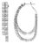 14K White Gold 4.0 Cttw Diamond Asymmetrical Inside Out Double-Hoop Earrings (I-J Color, I1-I2 Clarity) For Sale