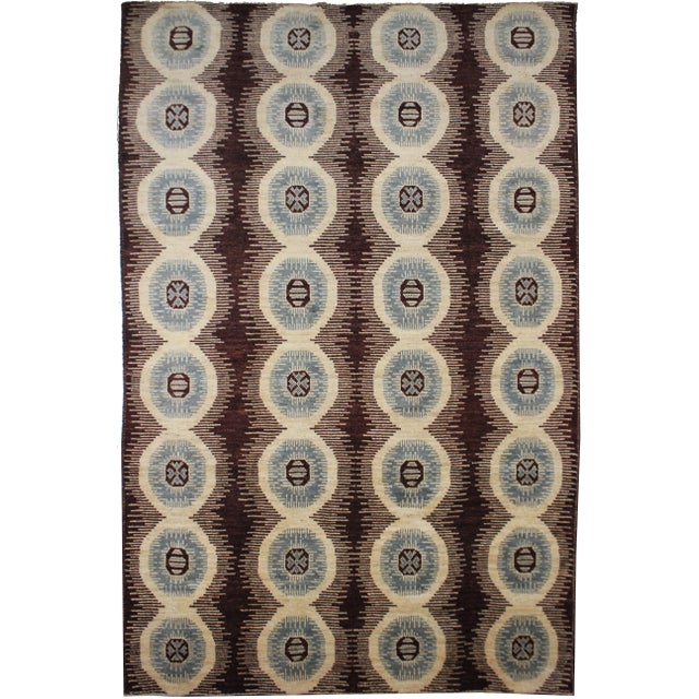 2010s Contemporary Hand-Knotted Ikat Rug - 9′1″ × 12′5″ For Sale - Image 5 of 5