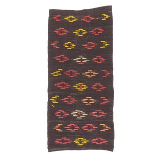 1960s Vintage Turkish Goat Hair Kilim Rug- 6′ × 12′11″ For Sale