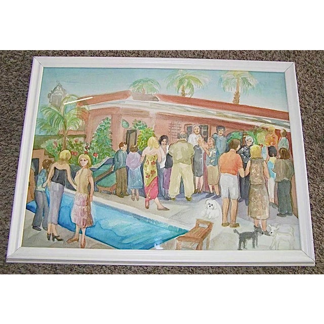 Vintage Original Palm Springs California Hysterical Society Pool