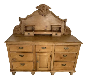 Antique Pine Two Piece Dresser Found in South England