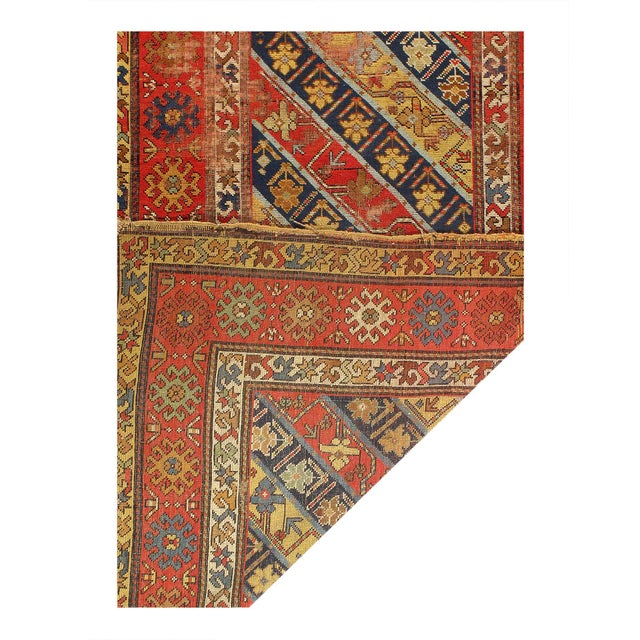 Traditional Pasargad DC Rust Antique Kazak Runner Rug For Sale - Image 3 of 4