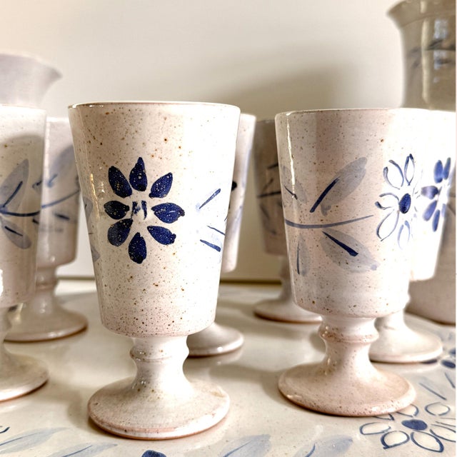 French Vintage La Roue Vallauris French Pottery Serving Set — 11 Pieces For Sale - Image 3 of 6
