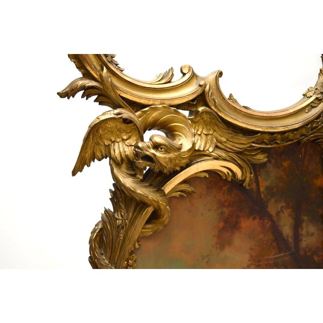 Antique French Painted Gilt Wood Screen, 1880s For Sale - Image 6 of 18