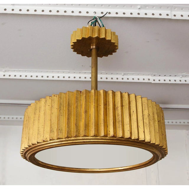 Bespoke Giltwood Hand-Carved Fixture in the Art Deco Manner For Sale - Image 9 of 9