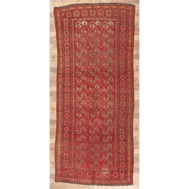 Early 20th Century Antique Tribal Afghan Ersari Rug 05'09 X 13'02 For Sale - Image 9 of 9