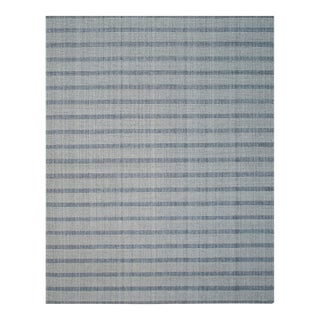 8x10 Luxurious Timeless Gray Stripe Modern Handmade Wool Carpet Rug For Sale