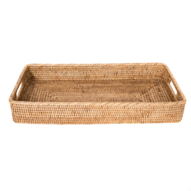 Artifacts Rattan Rectangular Tray For Sale - Image 4 of 4