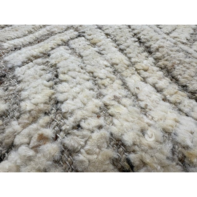 RH Halima Hand-Knotted Wool Rug — 12' × 15' Marled Ivory / Latte | Undyed Wool | High-Low Texture Luxury Staging Use |...