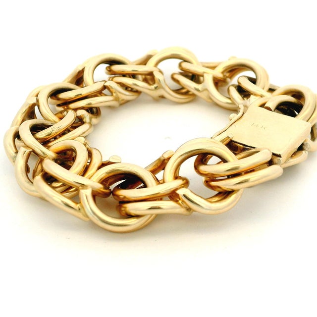 Vintage Italian 14k Gold Chunky Link Bracelet, 92 Grams For Sale - Image 11 of 16