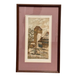 M. Leianne " Weinstadel" Etching, Vintage For Sale