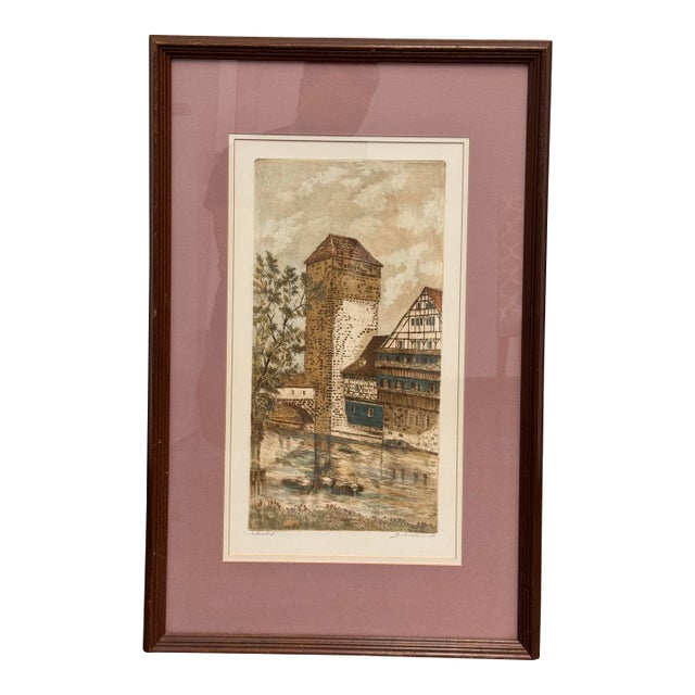 M. Leianne " Weinstadel" Etching, Vintage For Sale