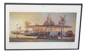 Vintage Original "American Drive-In" Print