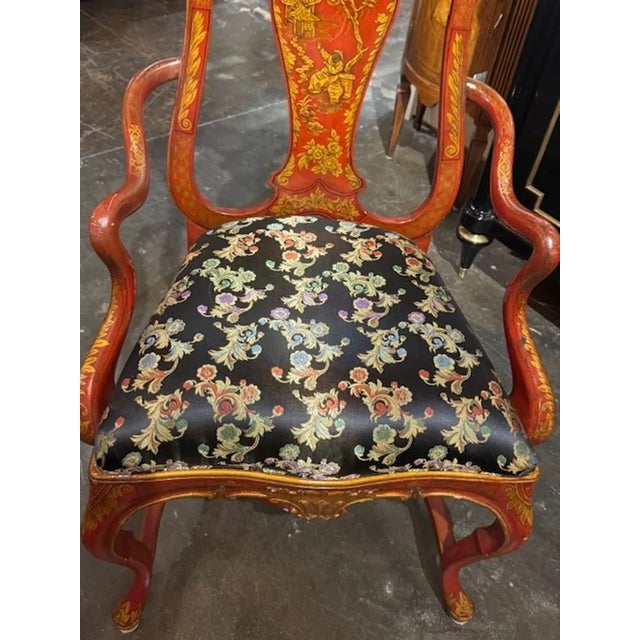 19th Century English Queen Anne Chinoiserie Armchair For Sale - Image 4 of 5