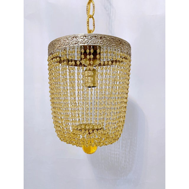 Italian Bronze Basket Pendant With Amber Beads For Sale - Image 4 of 10