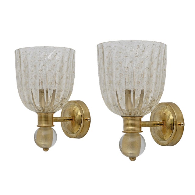 Vintage Murano Glass Sconces, 1990, Set of 2 For Sale