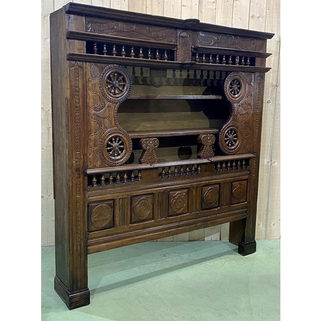 Antique Oak Wall Unit in Oak, 1800s For Sale - Image 4 of 12