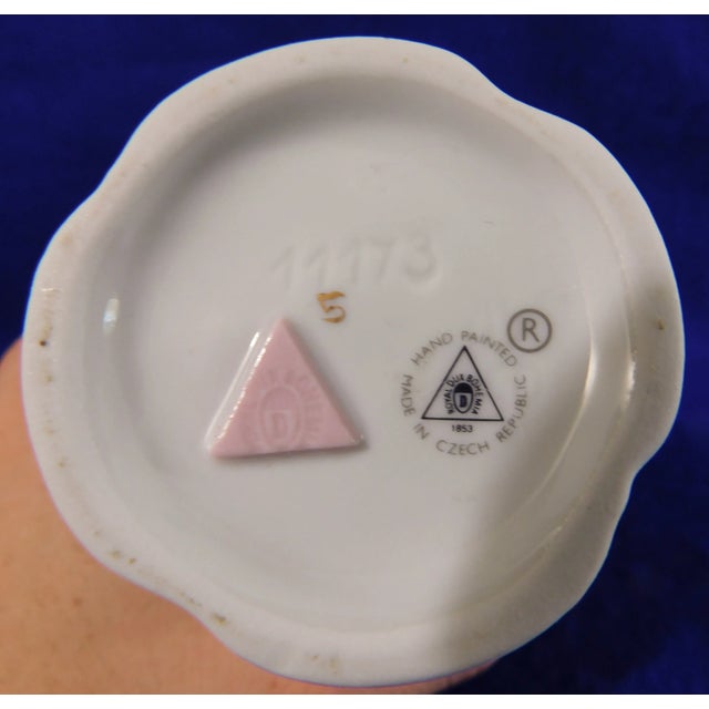 1960s Royal Dux Bohemia Porcelain Floral Vase Czech Republic For Sale - Image 5 of 6