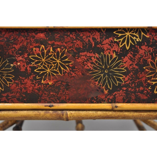 Antique English Victorian Bamboo Fretwork Canterbury Magazine Rack Stand For Sale In Philadelphia - Image 6 of 17