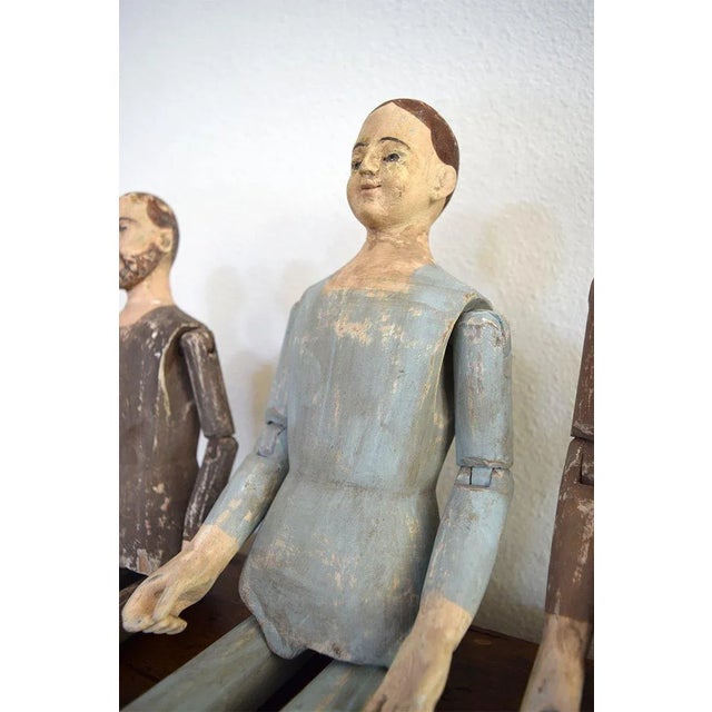 Rustic European Late 19th Century Spanish Wooden Saint Figures - Set of 2 For Sale - Image 3 of 3