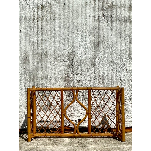 Coastal Vintage Coastal Woven Rattan Dining Table Pedestal For Sale - Image 3 of 5