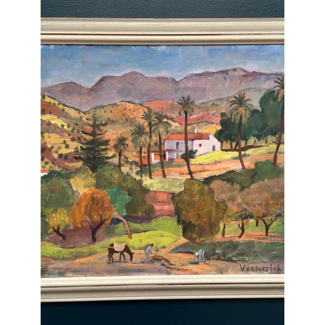 Mid-Century Modern Pierre Van Der Stok, Landscape, 1960, Oil Painting on Canvas, Framed For Sale - Image 3 of 16