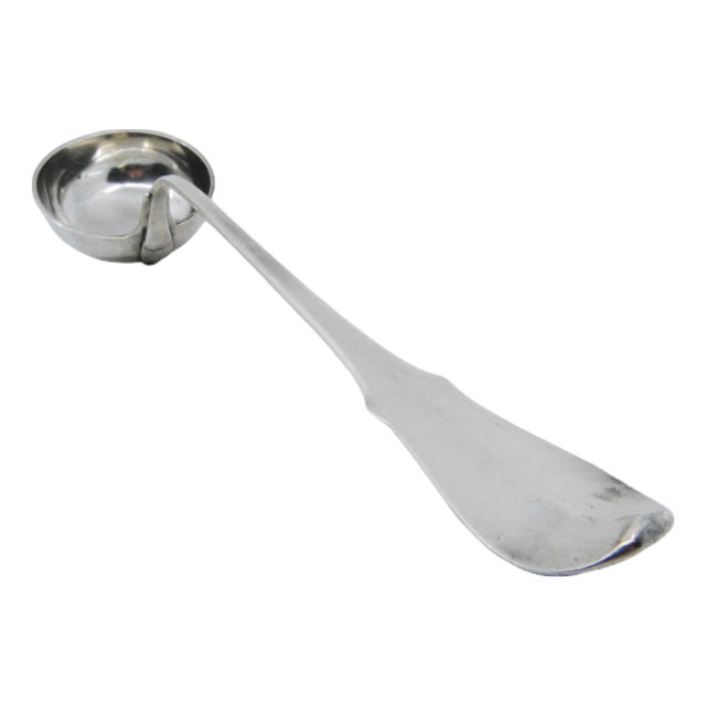 Silver Soup Ladle with Crimped Handle For Sale