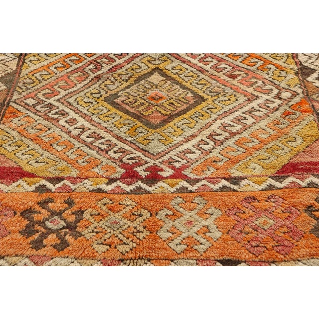 Mid 20th Century Vintage TribalTurkish Oushak Rug - 04'01 X 07'00 For Sale - Image 5 of 9