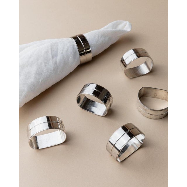 Vintage Chrome Napkin Rings, Italy, 1970s, Set of 6 For Sale - Image 9 of 13