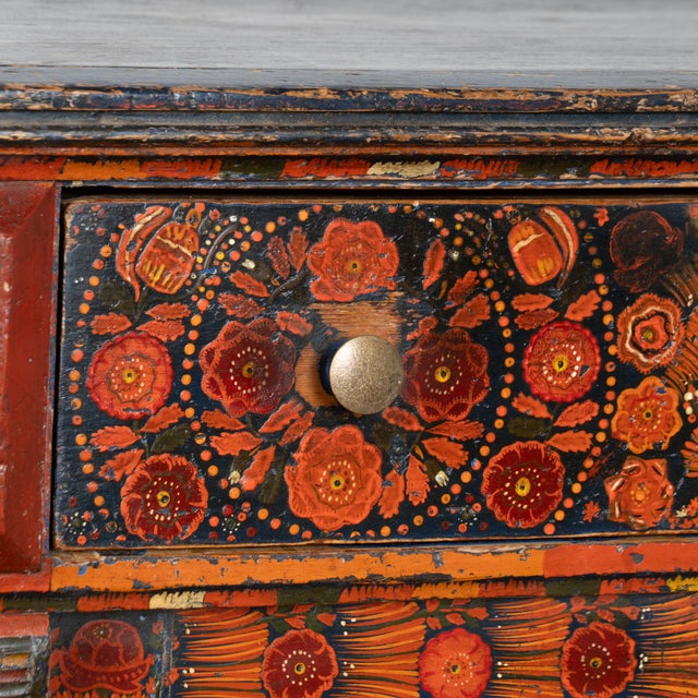 Late 19th Century Highly Painted Pine Sideboard Cabinet, Hungary For Sale - Image 9 of 14